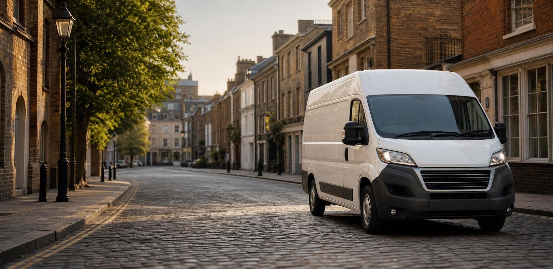 Courier handling a prepared consignment in Erith, with riverside industry, trade premises and busy residential districts forming the local backdrop